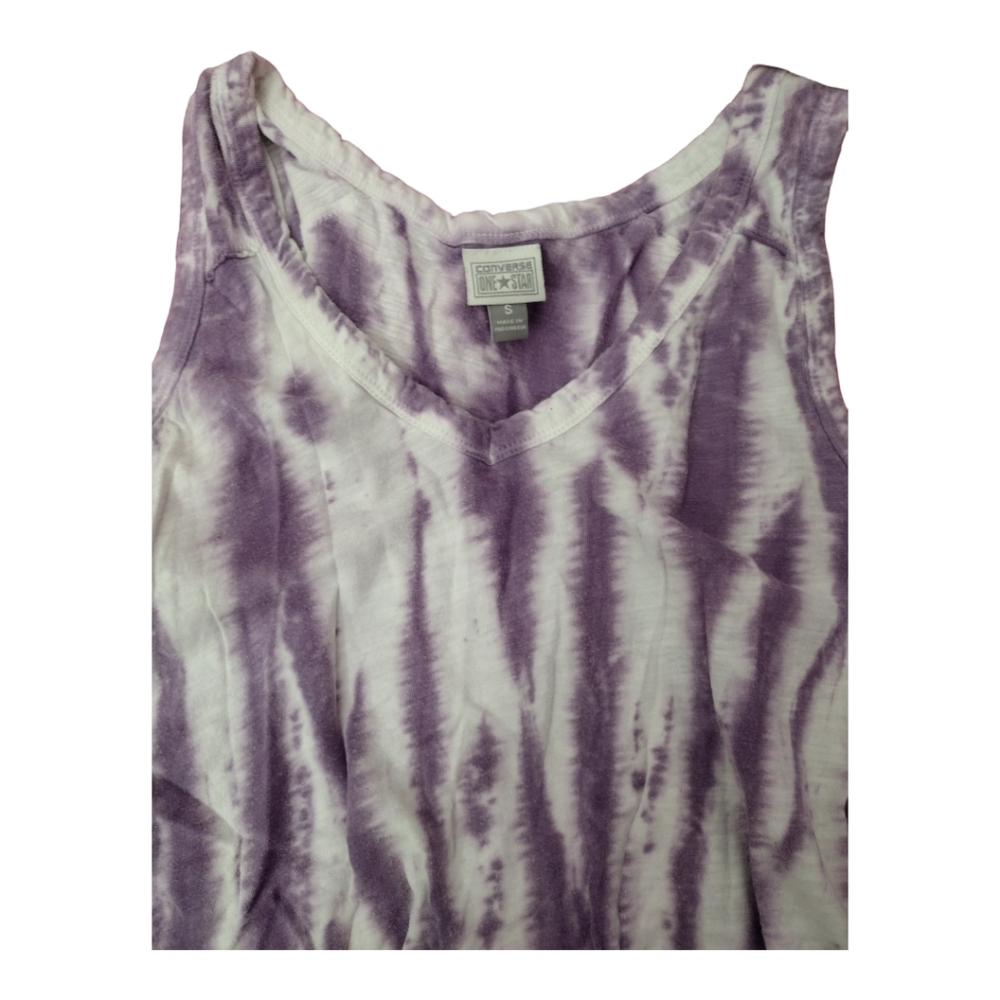 Converse One-Star purple and white tye-dye tank. Size small
